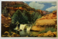 Vintage Postcard, A Mountain Waterfall, Natural Color Card picture