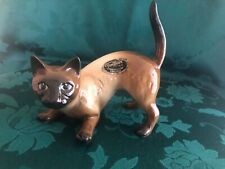 Vintage Trentham Art Ware Siamese cat 5in tall in VG condition no cracks , chips picture