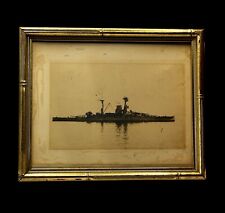 Antique Military Photo | Battleship | Nice Gold Frame | 8 X 10 | Military WWI picture