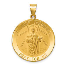 14k Polished and Satin St Jude Thaddeus Medal Hollow Pendant XR1348 picture