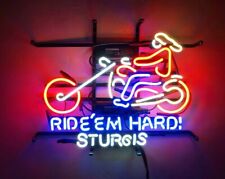 Ride'Em Hard Sturgis Motor Neon Sign Lamp Bar Pub Store Room Wall Decor 19