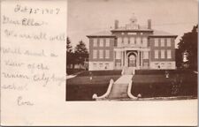 Vintage UNION CITY Pennsylvania RPC Real Photo Postcard HIGH SCHOOL 1907 Cancel picture