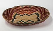 Vintage Southwestern Hand Woven Coiled Large Tan Oval Basket 19” Geometric picture