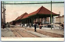 Paterson NJ New Jersey Erie R.R. Station Railroad Railway Rail Train Postcard picture