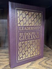 RUDY RUDOLPH GIULIANI LEADERSHIP SIGNED /1000 GOLD LEAF LEATHER 1ST ED L/E BOOK picture