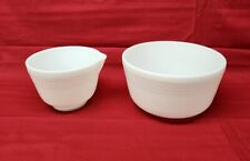 Vintage Pyrex Hamilton Beach Mixing Bowls Milk Glass Ribbed Set Of 2 Racine Wi picture