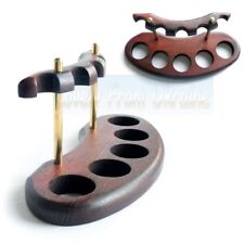 Stand Rack Hold for 5 Smoking Pipes, handicraft, Handmade Wood + Brass picture
