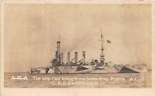 J36/ Ship RPPC Postcard c1918 U.S.S. Frederick Troop Boat Military 195 picture