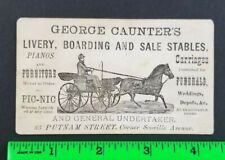Vintage 1880's Livery Boarding Stables And General Undertaker Business Card picture