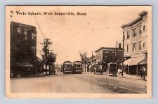 West Somerville MA-Massachusetts Scenic View Teele Square Vintage c1916 Postcard picture