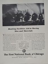 1942 First National Bank of Chicago  Fortune WW2 Print Ad Q3 Trains picture