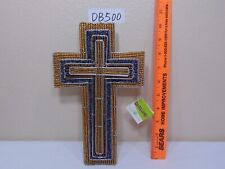 GLASS BEADED CROSS BY GRASS ROOTS OF BEADWORX AFRICAN 6 1/2
