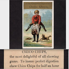 Chico Chips Chewing Gum Tonic Cleveland OH 1800's Leapfrog Victorian Trade Card picture