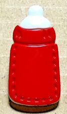 Red & White BABY BOTTLE  2 Pc Snap Together Plastic Realistic Button 1 1/4” picture