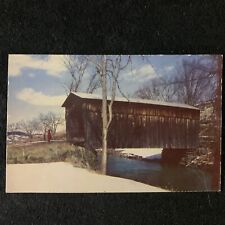 East Bethel VT Vermont, Old Covered Bridge, White River, Vintage Postcard UNP picture
