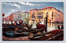 Grand Canal From Fishmarket Gondolas Venice Italy Raphael Tuck Oilette Postcard picture