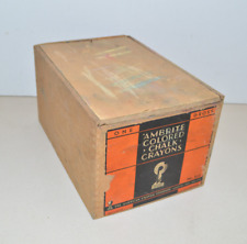 Vintage COLORED CHALK WOOD BOX American Crayon Company Antiqe 1940s 30s picture
