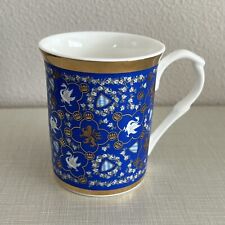 Vintage KULTURGUT AG Bone China Mug Tea Coffee Cup Blue & Gold Trim picture