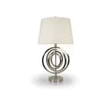 Metal table lamp. brush, nickel steel body silver socket/cord , Height 30'' picture
