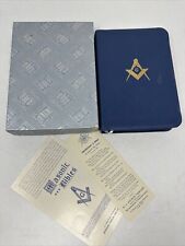 1957 Masonic Holy Bible Original Box Holman Temple Illustrated Morocco Leather picture