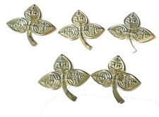 Silver Plated Belpatra Leaves For Lord Shiva Pooja 5 Pcs  picture