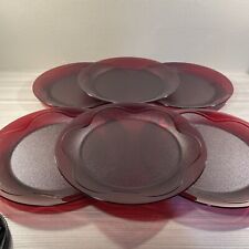 Tupperware Plates Floresta Open House Acrylic Lunch Dessert Set of 6 Red 8