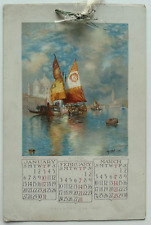 In Venice, Antique 1907 Thomas Moran Calendar Print with Three Additional Images picture
