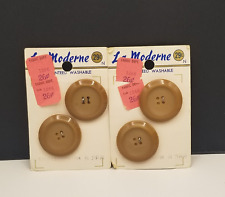 Vintage NOS La Moderne Celluloid Buttons 4-hole Beige  1 3/8