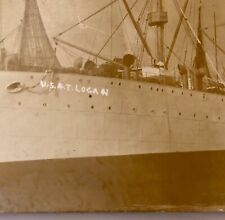 Vintage RPPC c1910 USAT Logan Army Transport Ship Real Photo Postcard ￼ picture