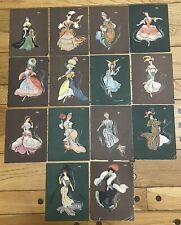 (14) Turkish  Trophies Tobacco Cards-S.Anargyros 1700-1903 Period Ladies-8 Inch picture