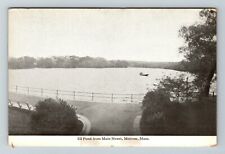 Melrose MA-Massachusetts, Ell Pond From Main Street Vintage Souvenir Postcard picture