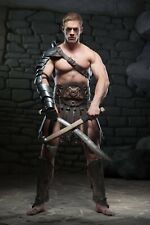 Medieval Steel Gladiator Set Spartacus Armor Pauldron Bracer Leather With Steel picture