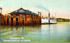 Stonington Maine Steamer Catherine at landing antique postcard a67 picture