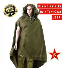 Military Soviet Russian Army Soldiers Cloak Tent Poncho Hooded Rain Coat USSR picture