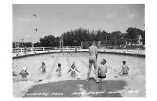RPPC Pool Scene Swimming Pool Blue Earth Minnesota Real Photo Postcard picture