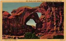 Vintage Postcard- Double Arch, Arches National Monument, Moab, UT picture