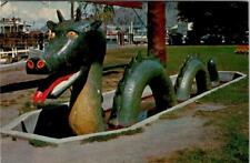 Kelowna, BC Canada  THE OGOPOGO Lake Monster Statue ROADSIDE VIntage Postcard picture