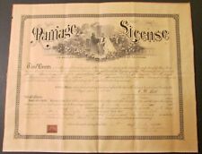 April 16, 1901 LOS ANGELES MARRIAGE LICENSE CERTIFICATE 20” x 16” Great Graphics picture
