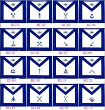 Masonic Aprons - Masonic Blue Lodge Officers Aprons- Set of 16 Aprons picture