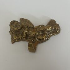 Vintage Brass Cherub Angel Wall Hook picture