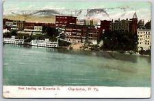 Charleston West Virginia~Boat Landing On Kanawha River~PM 1908~Vintage Postcard picture