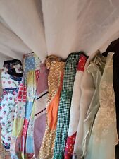 lot of 8 vintage hand sewn apron smocks cottagecore MCM retro housewife picture