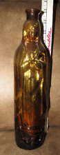 Vintage Mexican Blown Glass “Virgin de Guadalupe” Holy Water BOTTLE religion picture