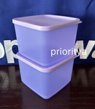 Tupperware Basic Bright Square 4 Cup Container Set of 2 Purple New picture