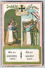 WWI German Propaganda Postcard Soldier Send Off To War Pickelhaube Imperial Army picture