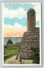 St Augustine FL, Watch Tower, Fort Marion, Florida Vintage Postcard picture
