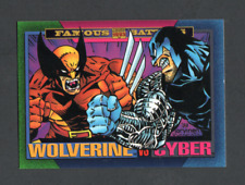 1993 Marvel Super Hereos By Skybox #161 Famous Battles Volverine Vs Cyber picture