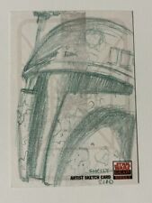 2009 TOPPS STAR WARS GALAXY SERIES 5 SKETCH CARD Boba Fett 1/1 picture