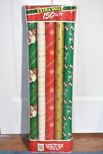 5 Roll Pack Vintage Cleo Extra Value Christmas Holiday Wrapping Paper 150ft picture