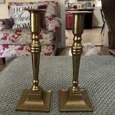Vintage Pair of Brass Candlesticks 9.25” picture